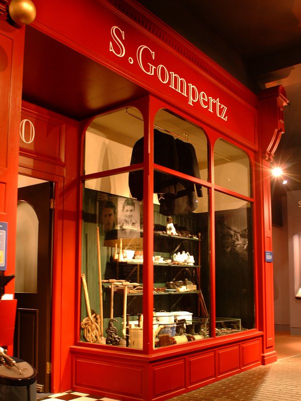 A mock shop front in South Shields Museum